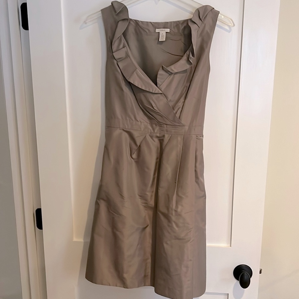 J.Crew taffeta sleeveless ruffled dress
